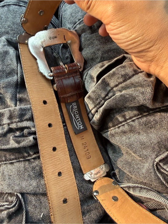 Brighton Accessories - Vintage Brighton Brown Leather Belt with Silver-Tone Buckle